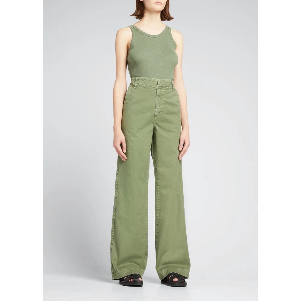 NWT AMO Anthropologie CLAUDETTE Wide Leg Chino Pants Sz 27 (meas 31) MSRP $264